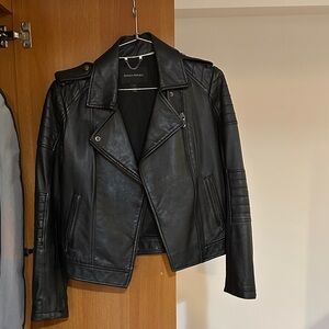 Banana Republic Sleek Black Leather Jacket
